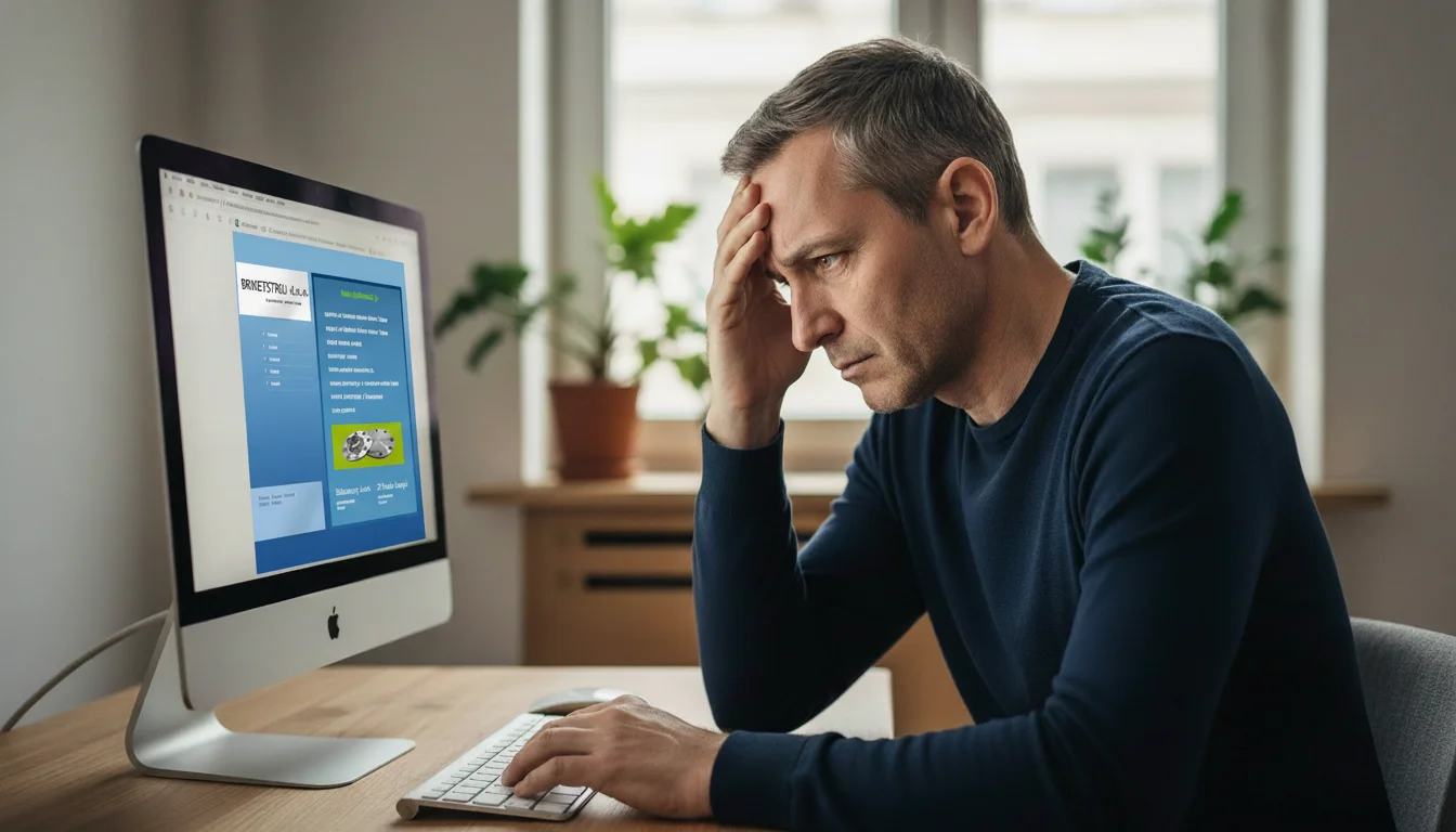 Poduzetnik gleda svoju staru web stranicu - Greške Koje Ubijaju Prodaju web stranica